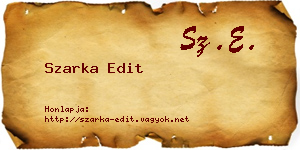 Szarka Edit névjegykártya